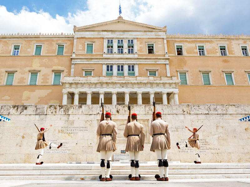 Athens - Greek Parliament - Evzones - Mythical Greece